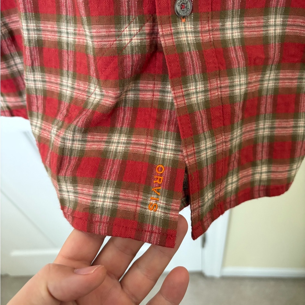 Orvis Flat Creek Organic Plaid Men's Shirt. Medium. Red/white NWT - Picture 8 of 8